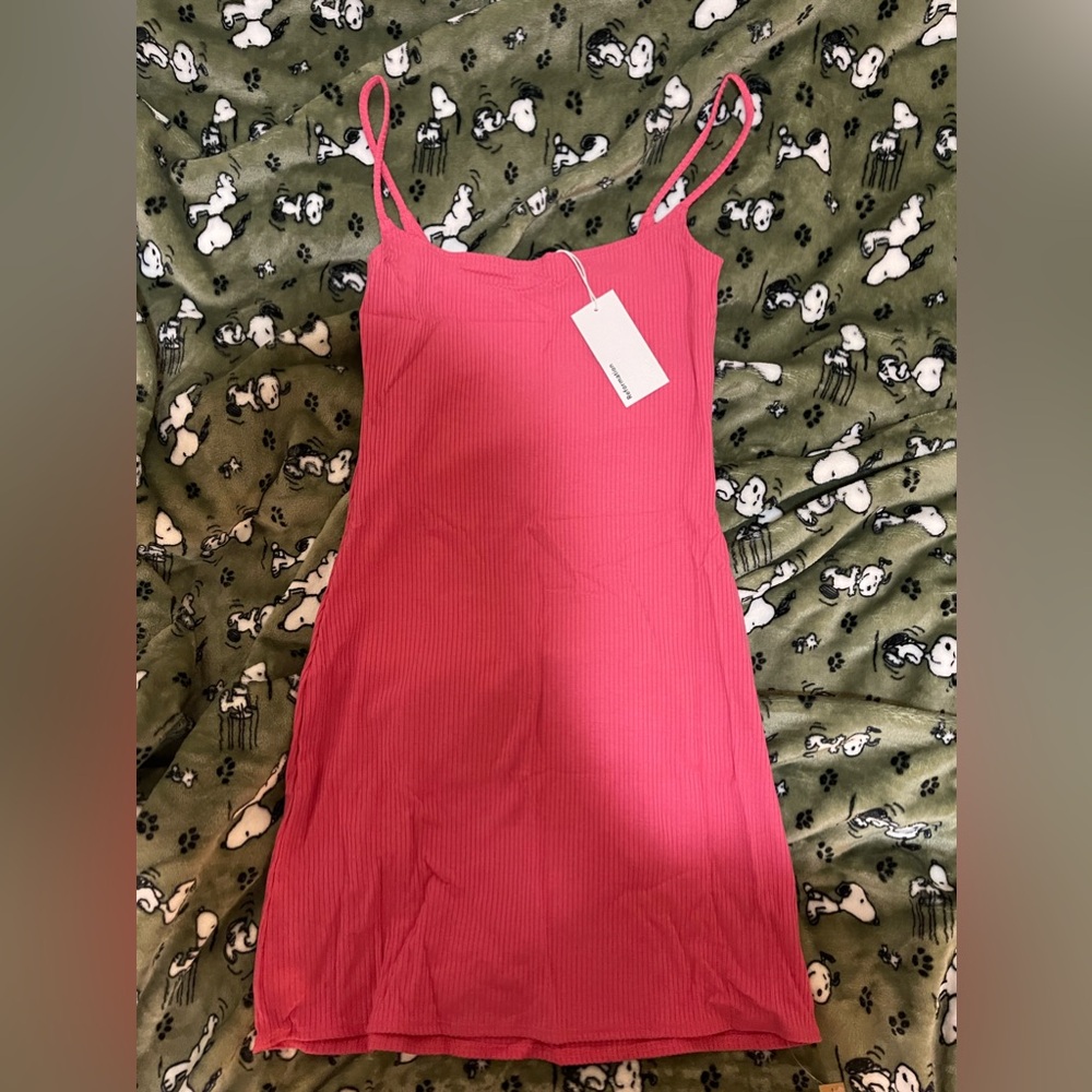 pink reformation dress